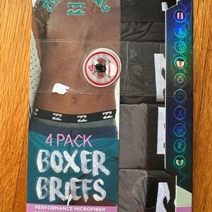 Billabong Men’s 4-Pack Boxer Briefs Size M Performance Microfiber Flex Fit NEW